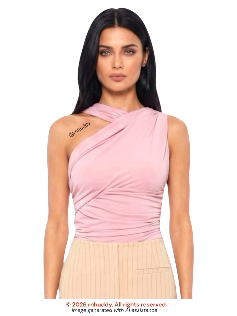 Zara L lilac draped asymmetric tulle bodysuit